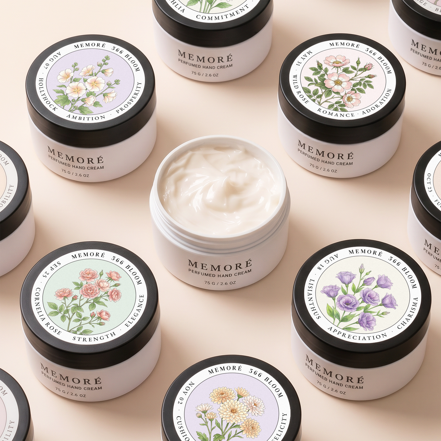366 Bloom Perfumed Hand Cream collection — 366 unique botanical birthday gift designs by birth date | Memoré